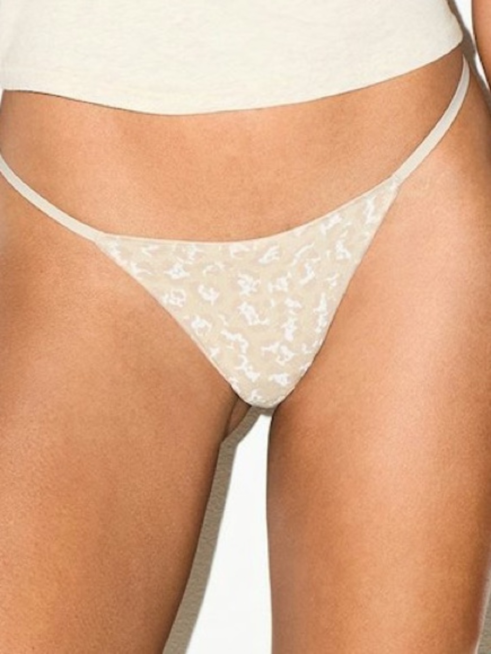 Lightweight cotton thong color delta leopard